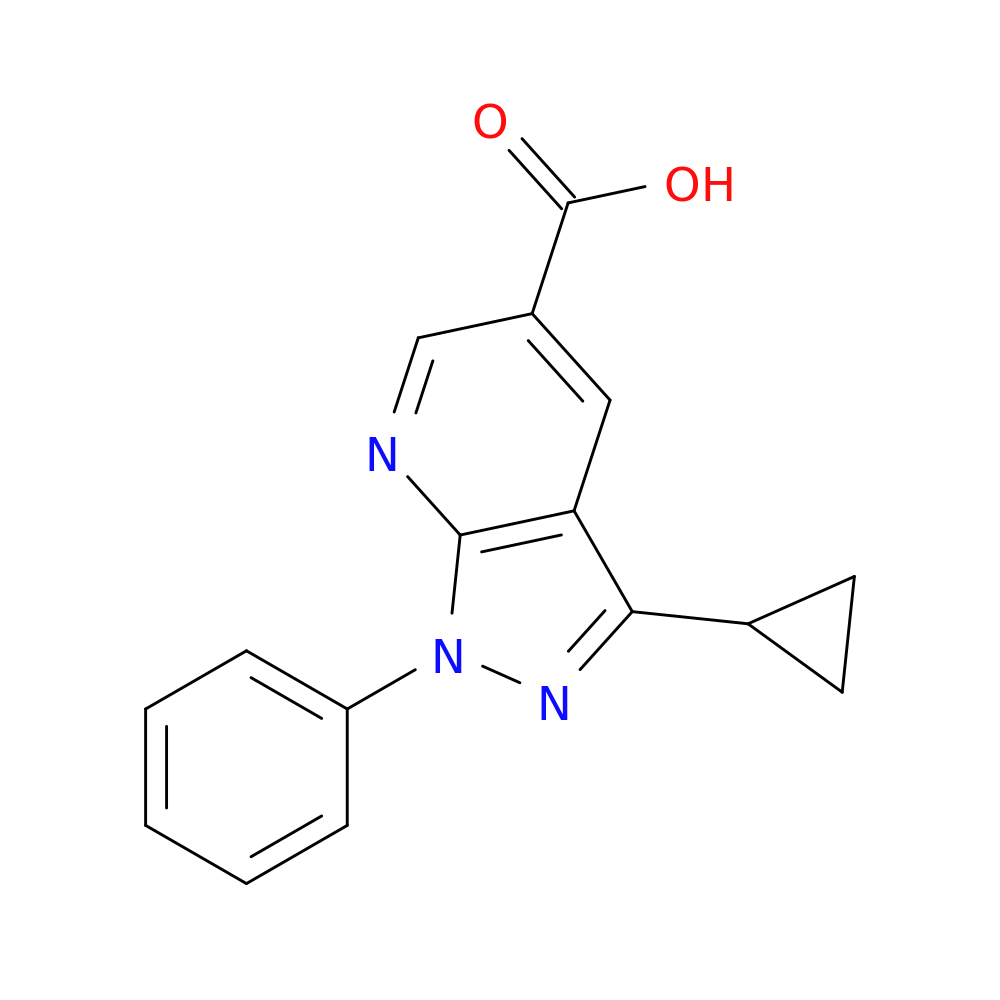 3-cyclopropyl-1-phenyl-1H-pyrazolo[3,4-b]pyridine-5-carboxylic acid