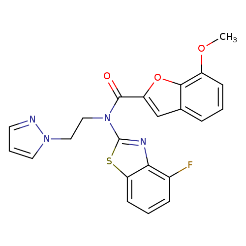 N-(4-fluoro-1,3-benzothiazol-2-yl)-7-methoxy-N-[2-(1H-pyrazol-1-yl)ethyl]-1-benzofuran-2-carboxamide