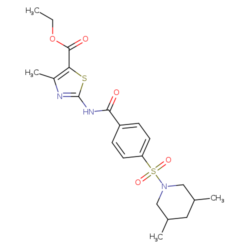 ethyl 2-{4-[(3,5-dimethylpiperidin-1-yl)sulfonyl]benzamido}-4-methyl-1,3-thiazole-5-carboxylate
