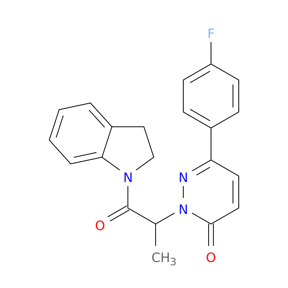2-[1-(2,3-dihydro-1H-indol-1-yl)-1-oxopropan-2-yl]-6-(4-fluorophenyl)-2,3-dihydropyridazin-3-one
