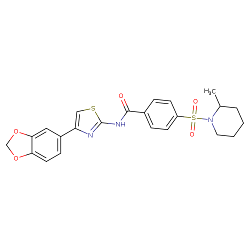 N-[4-(2H-1,3-benzodioxol-5-yl)-1,3-thiazol-2-yl]-4-[(2-methylpiperidin-1-yl)sulfonyl]benzamide