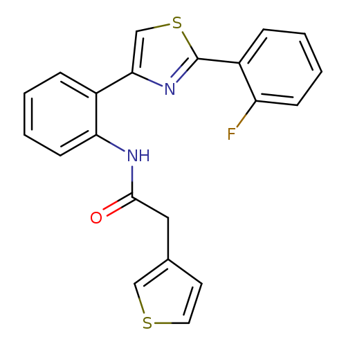 N-{2-[2-(2-fluorophenyl)-1,3-thiazol-4-yl]phenyl}-2-(thiophen-3-yl)acetamide