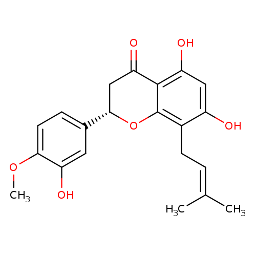 4H-1-Benzopyran-4-one, 2,3-dihydro-5,7-dihydroxy-2-(3-hydroxy-4-methoxyphenyl)-8-(3-methyl-2-buten-1-yl)-, (2S)-