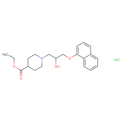 ethyl 1-[2-hydroxy-3-(naphthalen-1-yloxy)propyl]piperidine-4-carboxylate hydrochloride