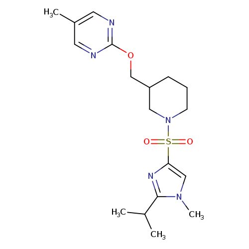 5-methyl-2-[(1-{[1-methyl-2-(propan-2-yl)-1H-imidazol-4-yl]sulfonyl}piperidin-3-yl)methoxy]pyrimidine