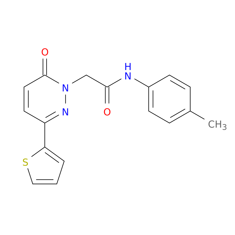 N-(4-methylphenyl)-2-[6-oxo-3-(thiophen-2-yl)-1,6-dihydropyridazin-1-yl]acetamide