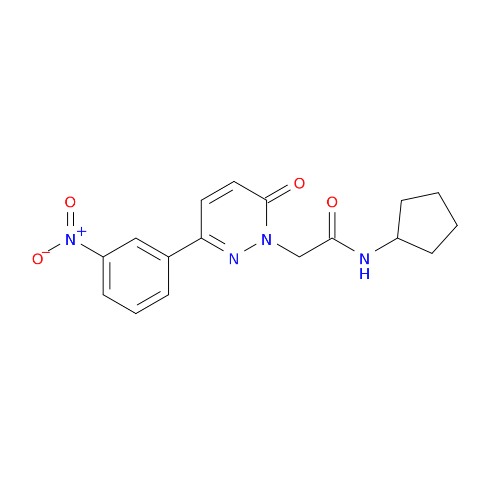 N-cyclopentyl-2-[3-(3-nitrophenyl)-6-oxo-1,6-dihydropyridazin-1-yl]acetamide