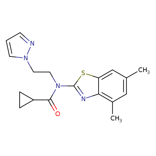 N-(4,6-dimethyl-1,3-benzothiazol-2-yl)-N-[2-(1H-pyrazol-1-yl)ethyl]cyclopropanecarboxamide
