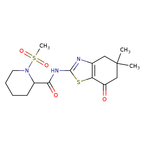 N-(5,5-dimethyl-7-oxo-4,5,6,7-tetrahydro-1,3-benzothiazol-2-yl)-1-methanesulfonylpiperidine-2-carboxamide