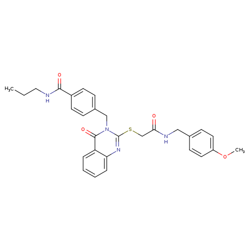 4-({2-[({[(4-methoxyphenyl)methyl]carbamoyl}methyl)sulfanyl]-4-oxo-3,4-dihydroquinazolin-3-yl}methyl)-N-propylbenzamide
