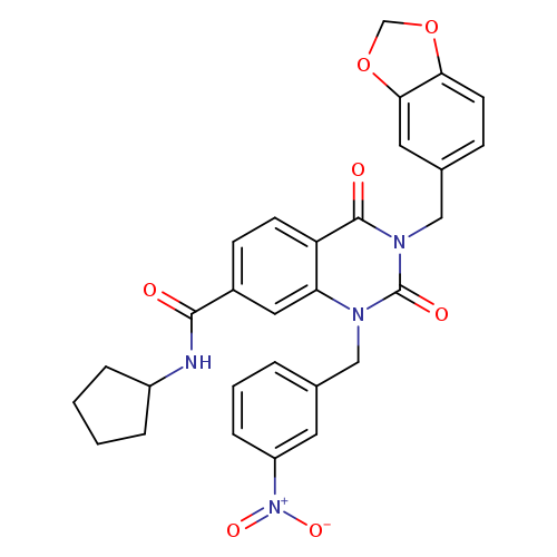 3-[(2H-1,3-benzodioxol-5-yl)methyl]-N-cyclopentyl-1-[(3-nitrophenyl)methyl]-2,4-dioxo-1,2,3,4-tetrahydroquinazoline-7-carboxamide