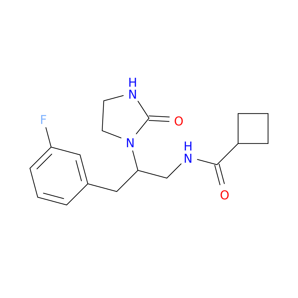 N-[3-(3-fluorophenyl)-2-(2-oxoimidazolidin-1-yl)propyl]cyclobutanecarboxamide