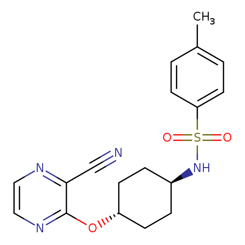 4-methyl-N-[(1r,4r)-4-[(3-cyanopyrazin-2-yl)oxy]cyclohexyl]benzene-1-sulfonamide