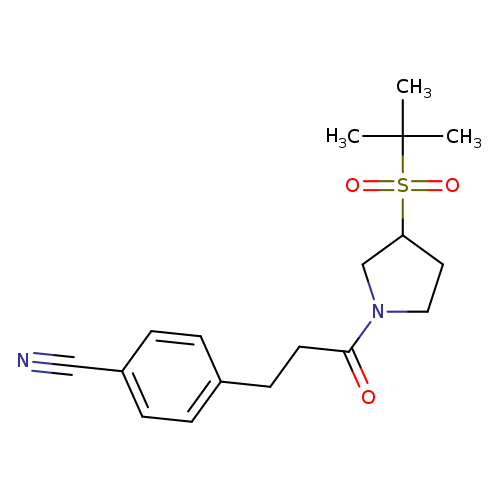 4-{3-[3-(2-methylpropane-2-sulfonyl)pyrrolidin-1-yl]-3-oxopropyl}benzonitrile