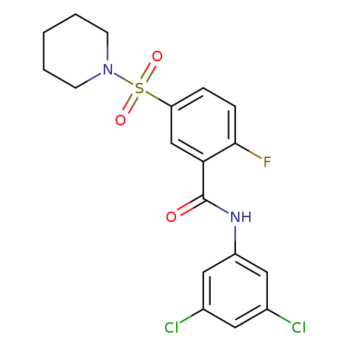 N-(3,5-dichlorophenyl)-2-fluoro-5-(piperidine-1-sulfonyl)benzamide