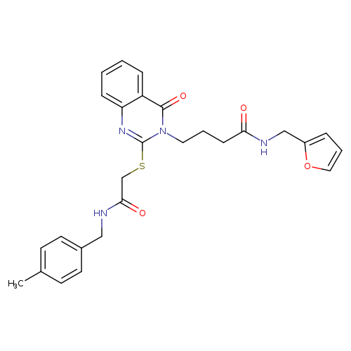 N-[(furan-2-yl)methyl]-4-{2-[({[(4-methylphenyl)methyl]carbamoyl}methyl)sulfanyl]-4-oxo-3,4-dihydroquinazolin-3-yl}butanamide
