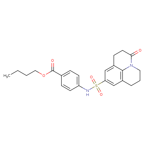 butyl 4-{2-oxo-1-azatricyclo[7.3.1.0^{5,13}]trideca-5,7,9(13)-triene-7-sulfonamido}benzoate