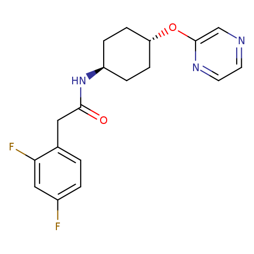 2-(2,4-difluorophenyl)-N-[(1r,4r)-4-(pyrazin-2-yloxy)cyclohexyl]acetamide