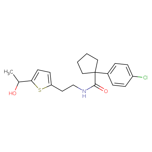 1-(4-chlorophenyl)-N-{2-[5-(1-hydroxyethyl)thiophen-2-yl]ethyl}cyclopentane-1-carboxamide
