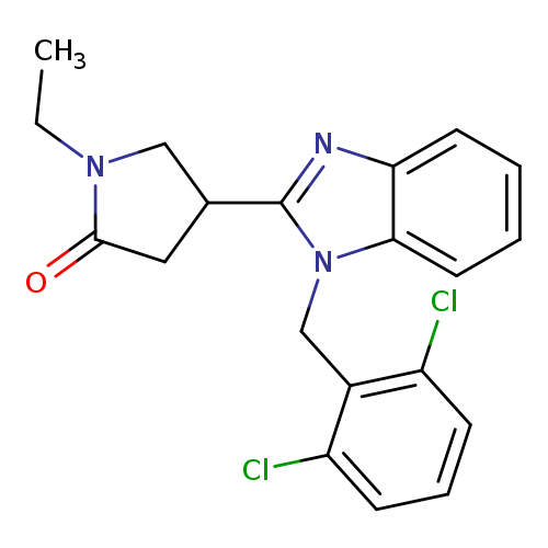 4-{1-[(2,6-dichlorophenyl)methyl]-1H-1,3-benzodiazol-2-yl}-1-ethylpyrrolidin-2-one
