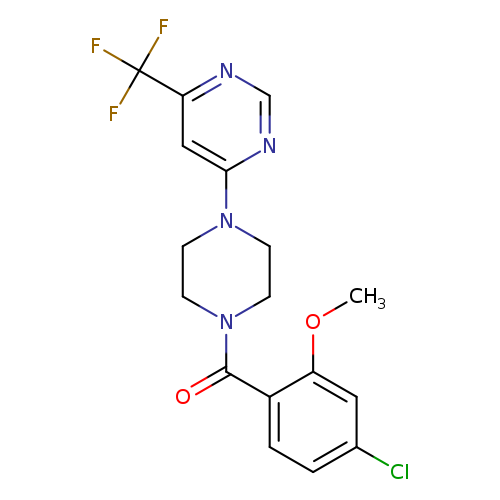 4-[4-(4-chloro-2-methoxybenzoyl)piperazin-1-yl]-6-(trifluoromethyl)pyrimidine