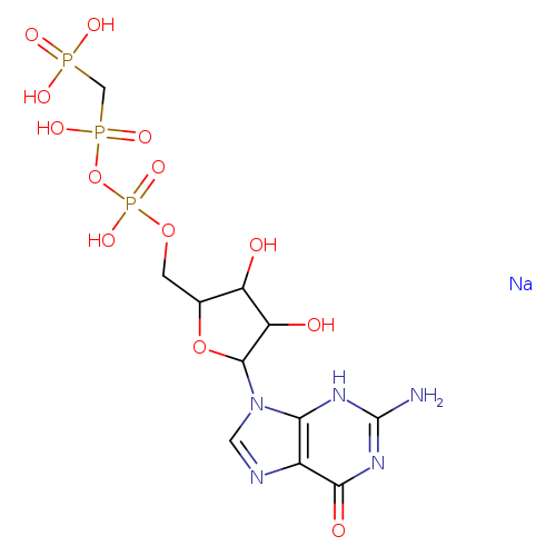 5′-Guanylic acid, monoanhydride with methylenebis[phosphonic acid], trisodium salt