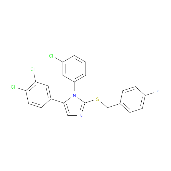 1-(3-chlorophenyl)-5-(3,4-dichlorophenyl)-2-{[(4-fluorophenyl)methyl]sulfanyl}-1H-imidazole