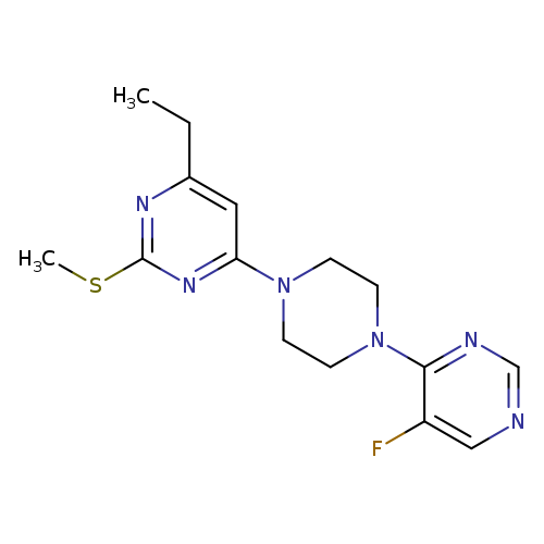 4-ethyl-6-[4-(5-fluoropyrimidin-4-yl)piperazin-1-yl]-2-(methylsulfanyl)pyrimidine