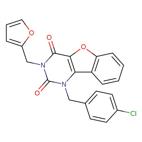 3-[(4-chlorophenyl)methyl]-5-[(furan-2-yl)methyl]-8-oxa-3,5-diazatricyclo[7.4.0.0^{2,7}]trideca-1(9),2(7),10,12-tetraene-4,6-dione