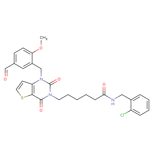 N-[(2-chlorophenyl)methyl]-6-{1-[(5-formyl-2-methoxyphenyl)methyl]-2,4-dioxo-1H,2H,3H,4H-thieno[3,2-d]pyrimidin-3-yl}hexanamide