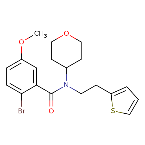 2-bromo-5-methoxy-N-(oxan-4-yl)-N-[2-(thiophen-2-yl)ethyl]benzamide