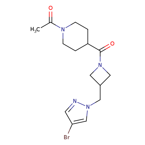 1-(4-{3-[(4-bromo-1H-pyrazol-1-yl)methyl]azetidine-1-carbonyl}piperidin-1-yl)ethan-1-one