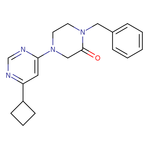 1-benzyl-4-(6-cyclobutylpyrimidin-4-yl)piperazin-2-one