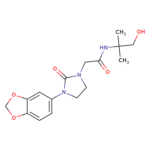 2-[3-(2H-1,3-benzodioxol-5-yl)-2-oxoimidazolidin-1-yl]-N-(1-hydroxy-2-methylpropan-2-yl)acetamide