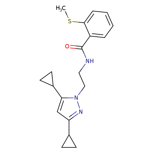 N-[2-(3,5-dicyclopropyl-1H-pyrazol-1-yl)ethyl]-2-(methylsulfanyl)benzamide