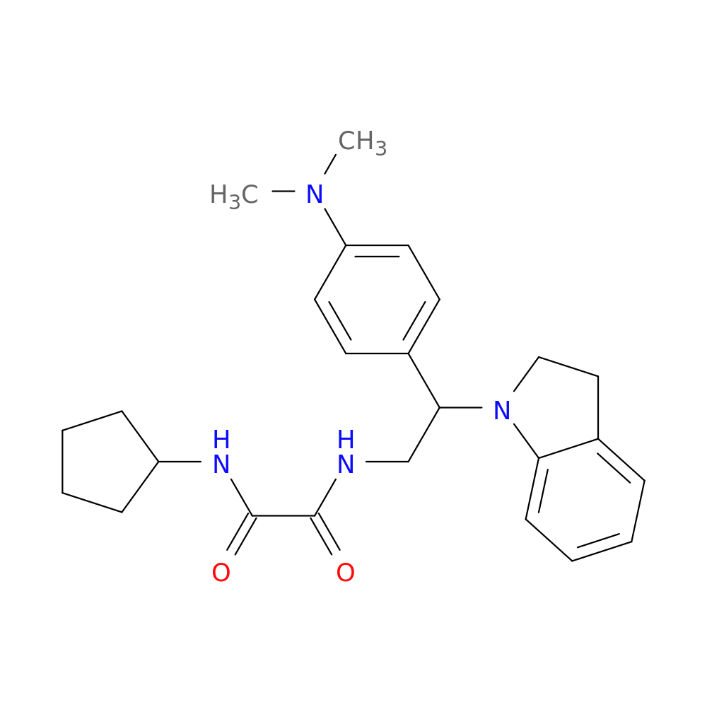 N-cyclopentyl-N'-[2-(2,3-dihydro-1H-indol-1-yl)-2-[4-(dimethylamino)phenyl]ethyl]ethanediamide