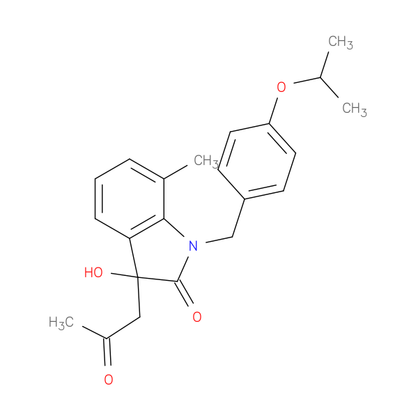 3-hydroxy-7-methyl-3-(2-oxopropyl)-1-{[4-(propan-2-yloxy)phenyl]methyl}-2,3-dihydro-1H-indol-2-one