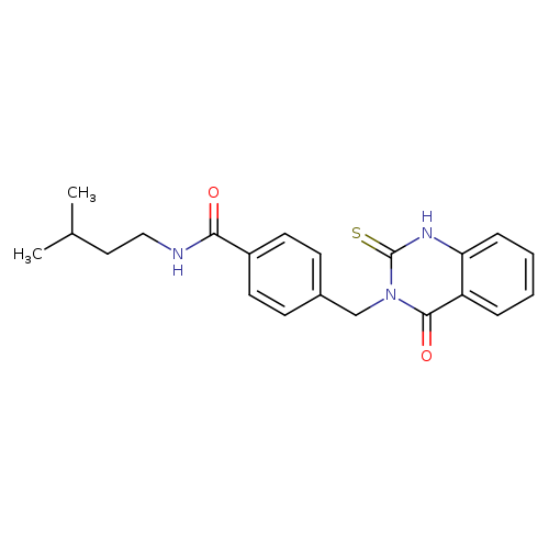 N-(3-methylbutyl)-4-[(4-oxo-2-sulfanylidene-1,2,3,4-tetrahydroquinazolin-3-yl)methyl]benzamide