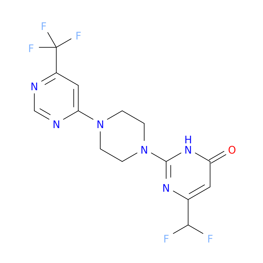 6-(difluoromethyl)-2-{4-[6-(trifluoromethyl)pyrimidin-4-yl]piperazin-1-yl}-3,4-dihydropyrimidin-4-one