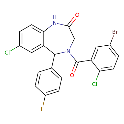 4-(5-bromo-2-chlorobenzoyl)-7-chloro-5-(4-fluorophenyl)-2,3,4,5-tetrahydro-1H-1,4-benzodiazepin-2-one