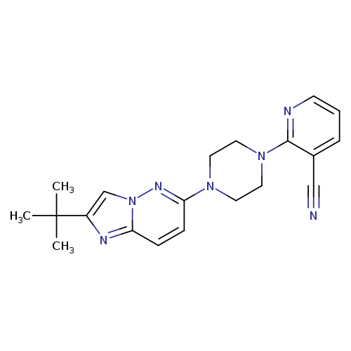 2-(4-{2-tert-butylimidazo[1,2-b]pyridazin-6-yl}piperazin-1-yl)pyridine-3-carbonitrile