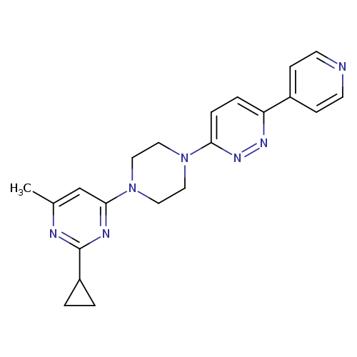 2-cyclopropyl-4-methyl-6-{4-[6-(pyridin-4-yl)pyridazin-3-yl]piperazin-1-yl}pyrimidine
