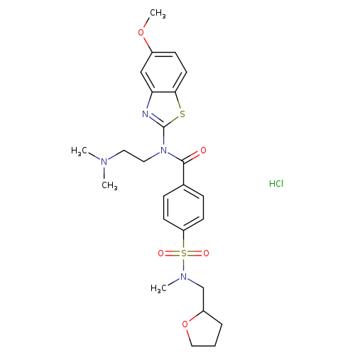 N-[2-(dimethylamino)ethyl]-N-(5-methoxy-1,3-benzothiazol-2-yl)-4-{methyl[(oxolan-2-yl)methyl]sulfamoyl}benzamide hydrochloride