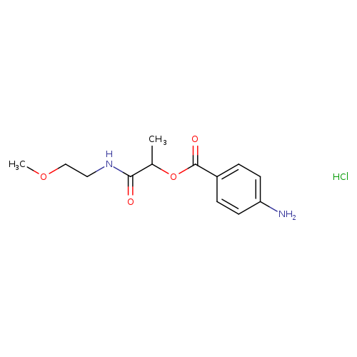 1-[(2-methoxyethyl)carbamoyl]ethyl 4-aminobenzoate hydrochloride
