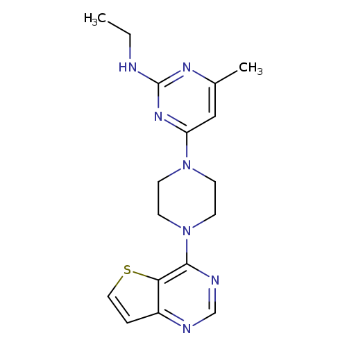 N-ethyl-4-methyl-6-(4-{thieno[3,2-d]pyrimidin-4-yl}piperazin-1-yl)pyrimidin-2-amine
