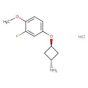 cyclobutanamine, 3-(3-fluoro-4-methoxyphenoxy)-, hydrochloride (1:1), trans-