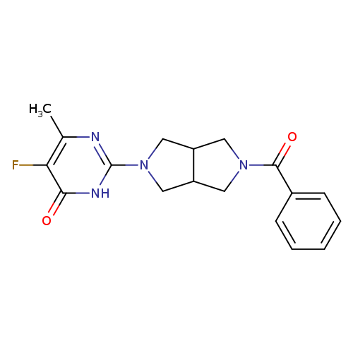 2-{5-benzoyl-octahydropyrrolo[3,4-c]pyrrol-2-yl}-5-fluoro-6-methyl-3,4-dihydropyrimidin-4-one