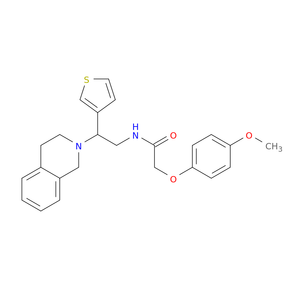 2-(4-methoxyphenoxy)-N-[2-(1,2,3,4-tetrahydroisoquinolin-2-yl)-2-(thiophen-3-yl)ethyl]acetamide
