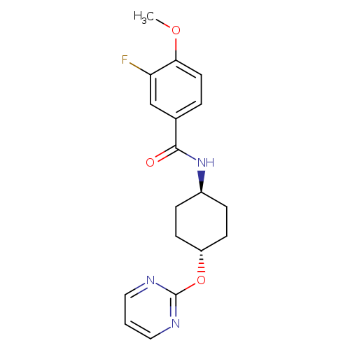 3-fluoro-4-methoxy-N-[(1r,4r)-4-(pyrimidin-2-yloxy)cyclohexyl]benzamide
