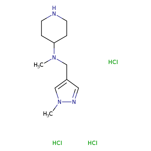 N-methyl-N-[(1-methyl-1H-pyrazol-4-yl)methyl]piperidin-4-amine trihydrochloride